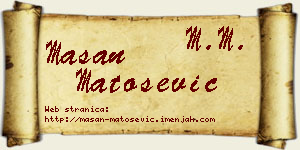 Mašan Matošević vizit kartica